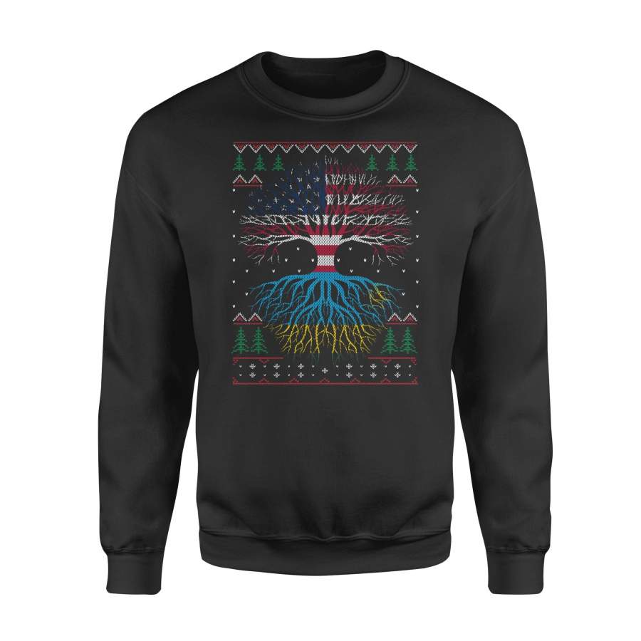 YOLOstuff Rwandan Roots American US Grown Flag Ugly Christmas – Standard Fleece Sweatshirt