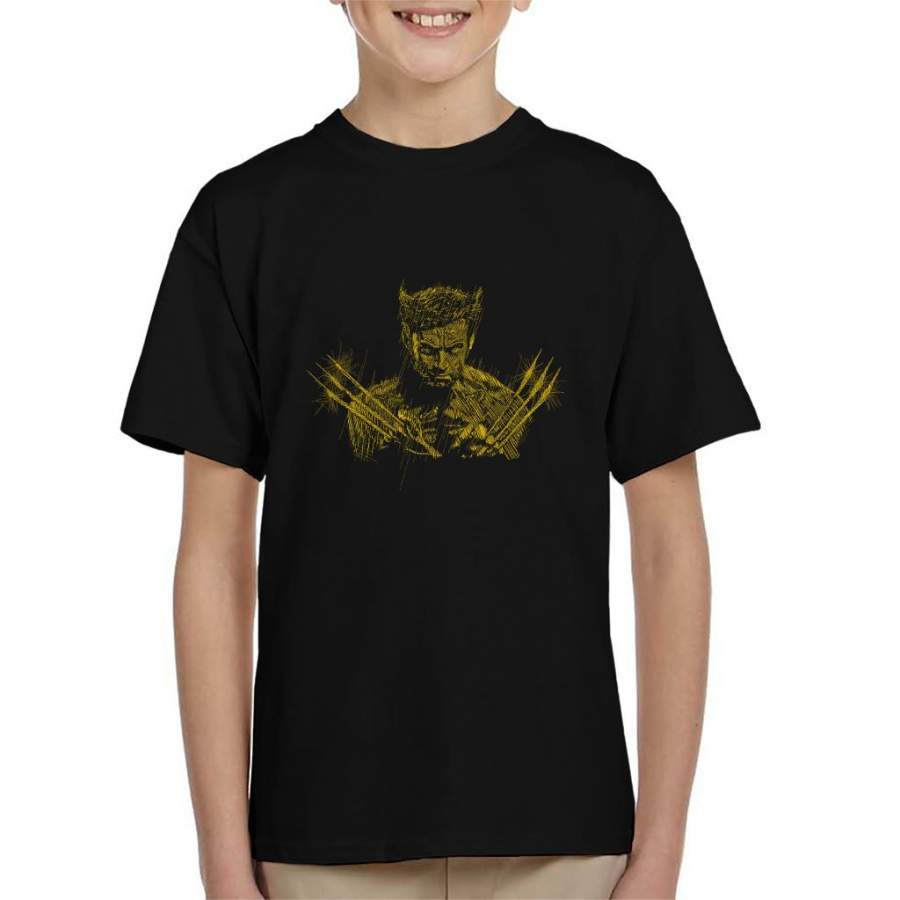 X Men Logan Sketch Kid’s T-Shirt