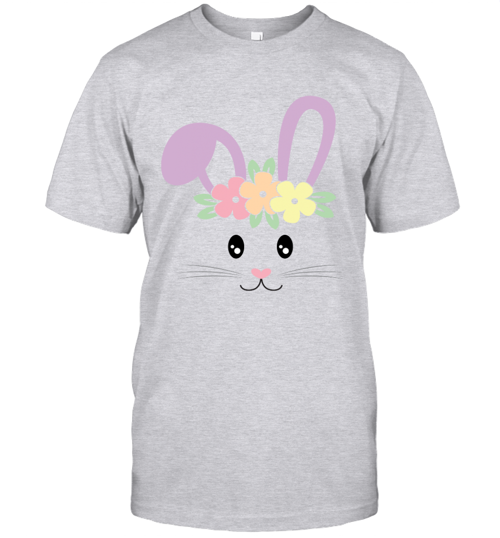 Cute Easter Bunny Face Pastel Shirt For Girls