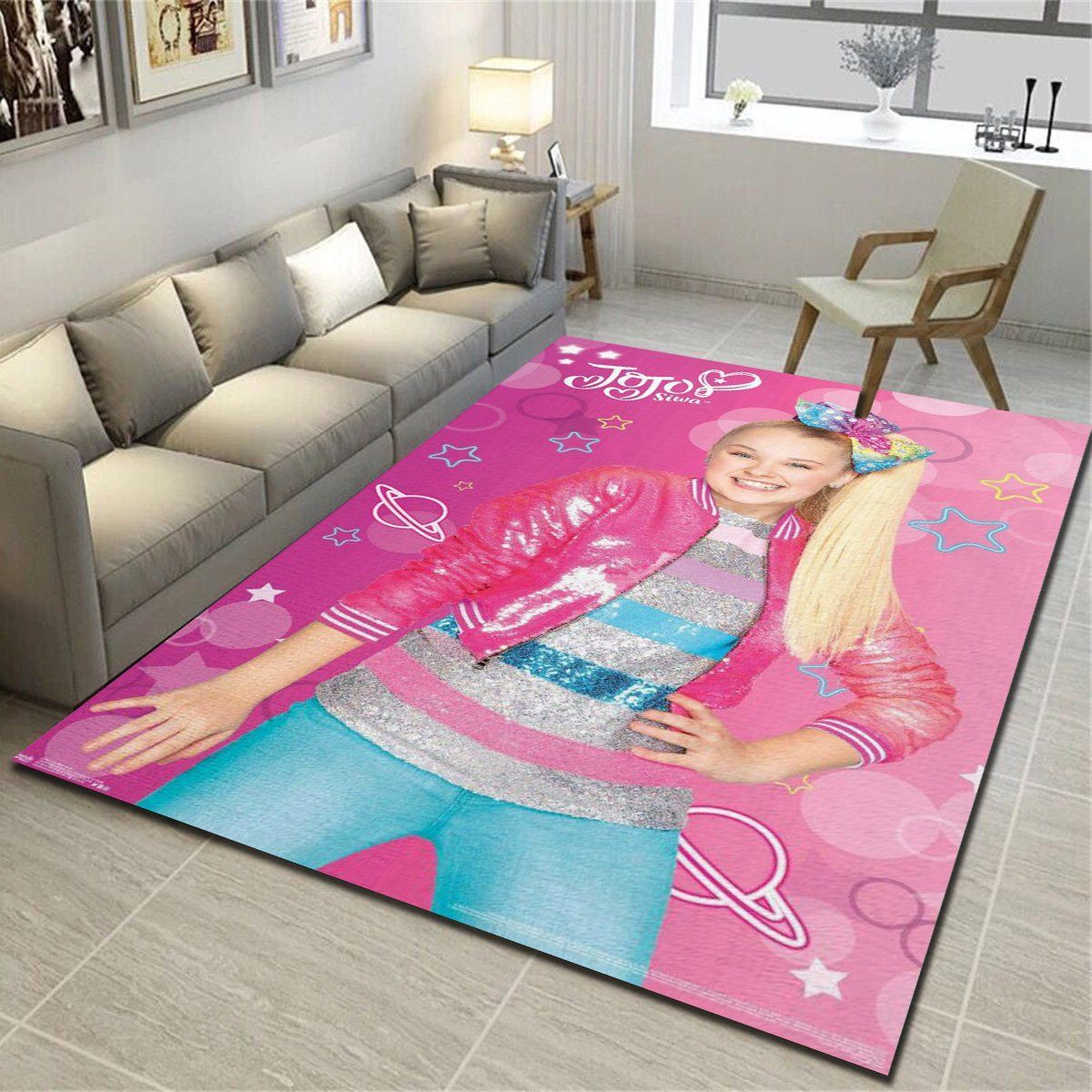 Jojo Siwa Pink Rugs, Living Room Bedroom Carpet