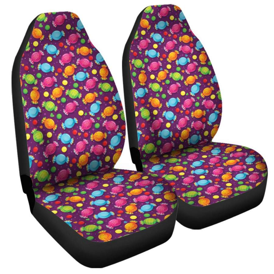 Sweet Candy Pattern Print Universal Fit Car Seat Covers