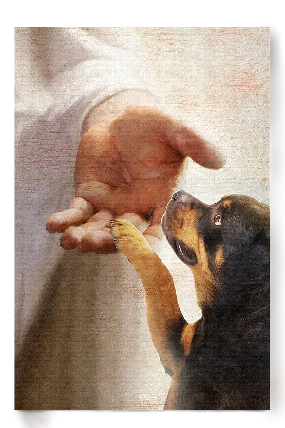 Puppy Take My Paw Christian Wall Art Gift For Dog Lover Poster