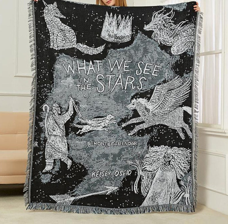 What We See In The Stars Vintage Retro Style Couch Sofa Blanket,  Woven Throw Blanket Home Decor