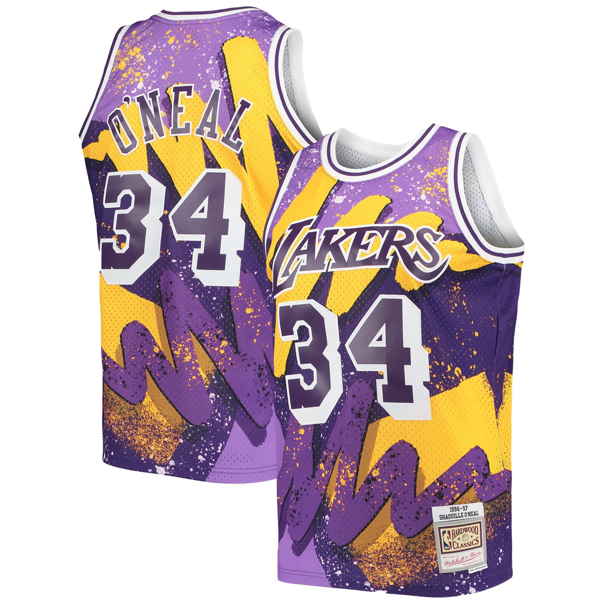 Shaquille O'Neal Los Angeles Lakers Mitchell & Ness Hardwood Classics 1996/97 Hyper Hoops Swingman Jersey – Purple