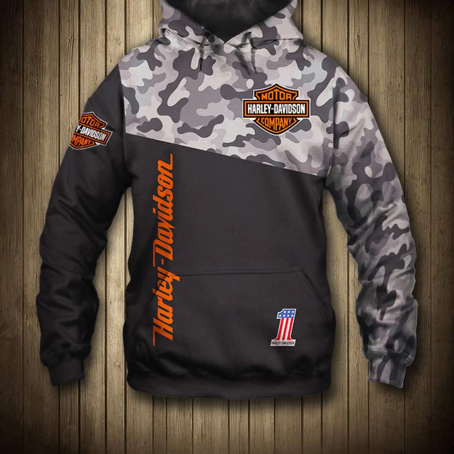 Harley Davidson Military Hoodie 3D Graphic