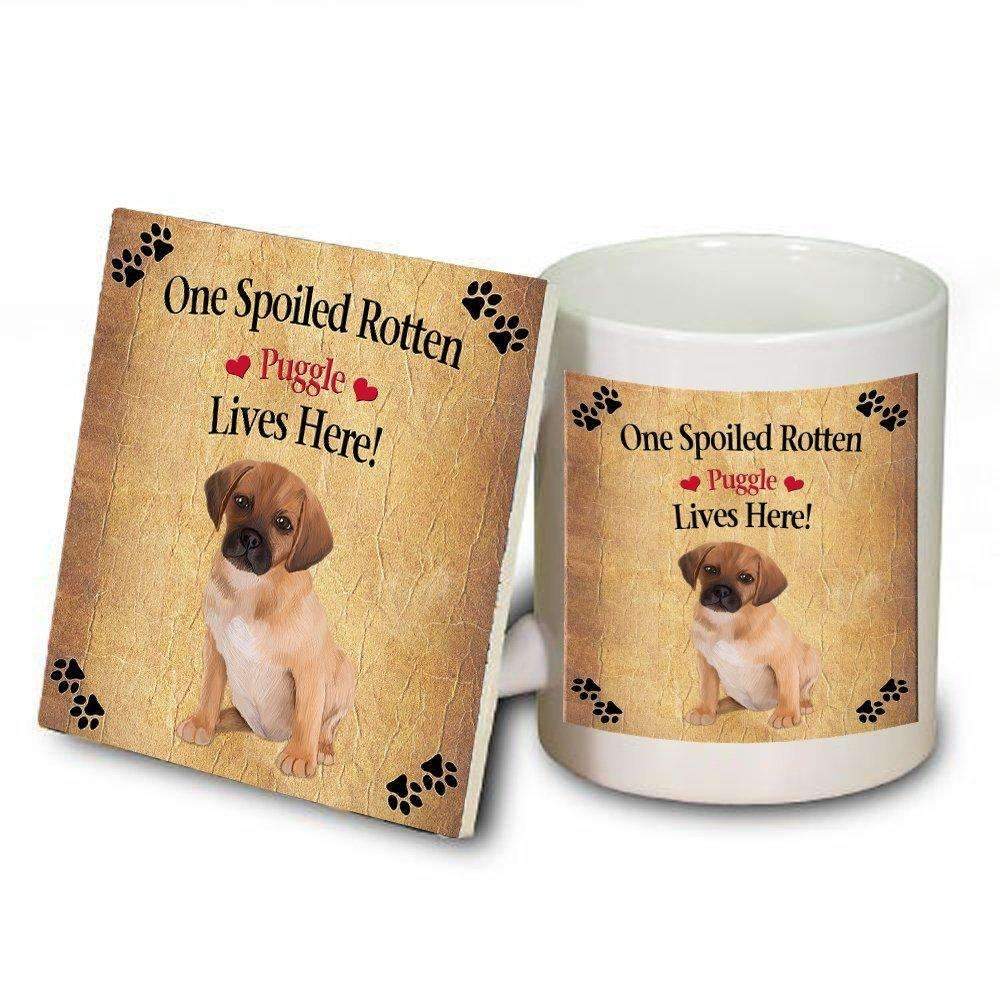 Puggle Puppy Spoiled Rotten Dog Mug And Coaster Set