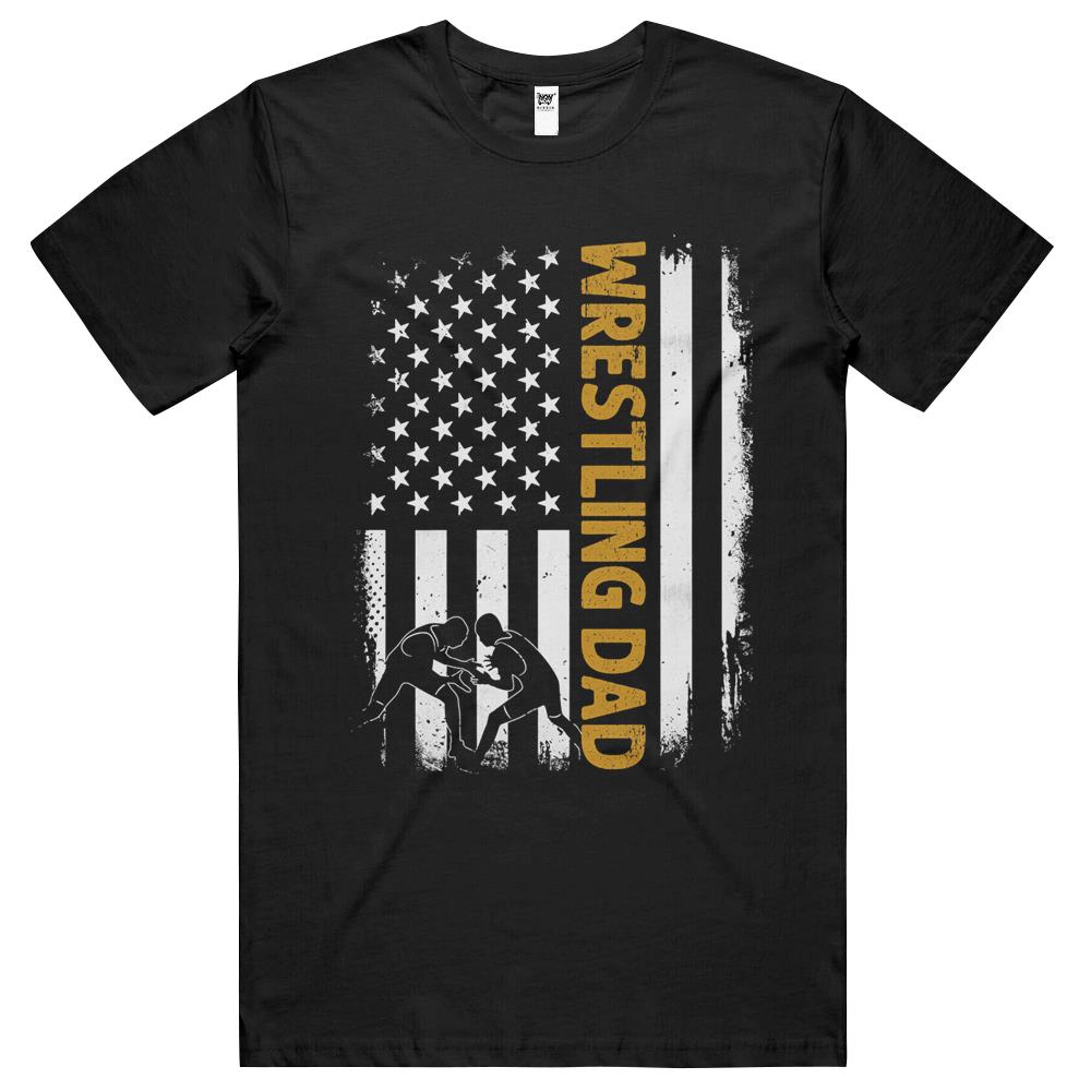 Wrestling Dad American Flag 4Th Of July Fathers Day T Shirts