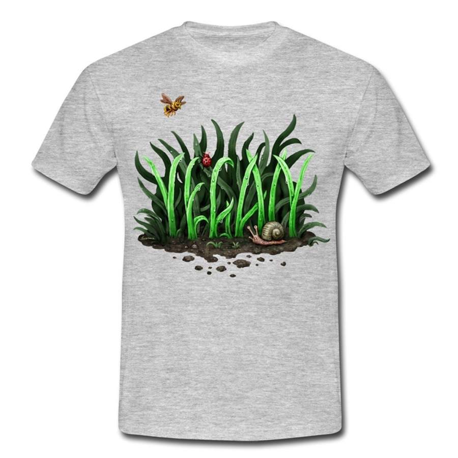 Vegan Grass Typography Men’S T-Shirt Printed T-Shirt