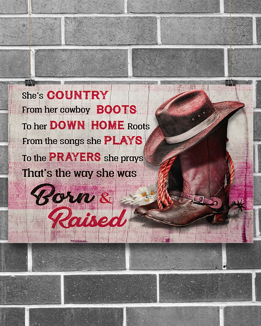 Country Girl She’s Country Horizontal Canvas And Poster | Wall Decor Visual Art