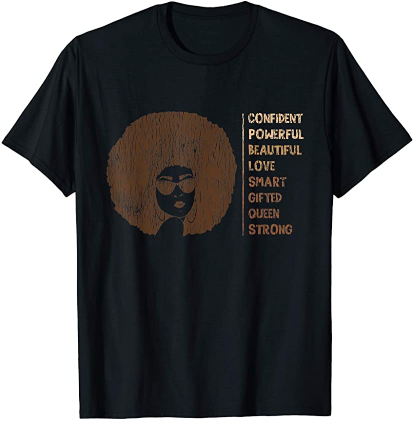 Vintage African Afro Confident Love Powerful Black Woman T-Shirt