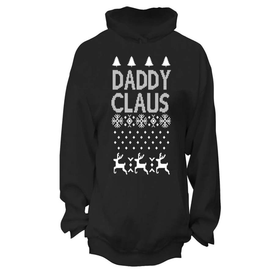 XtraFly Apparel DaddyClaus Santa Ugly Christmas Hooded-Sweatshirt Pullover Hoodie