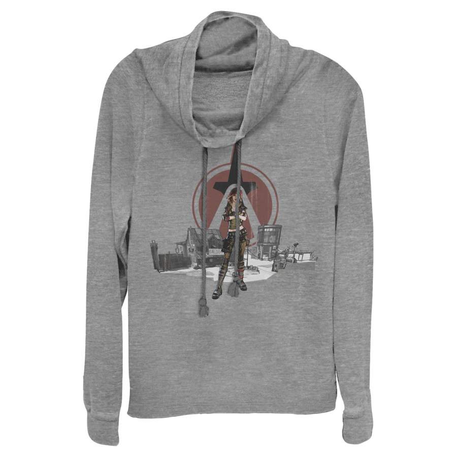 Borderlands 3 Junior’s Crimson Raiders Lilith Pose  Cowl Neck Sweatshirt