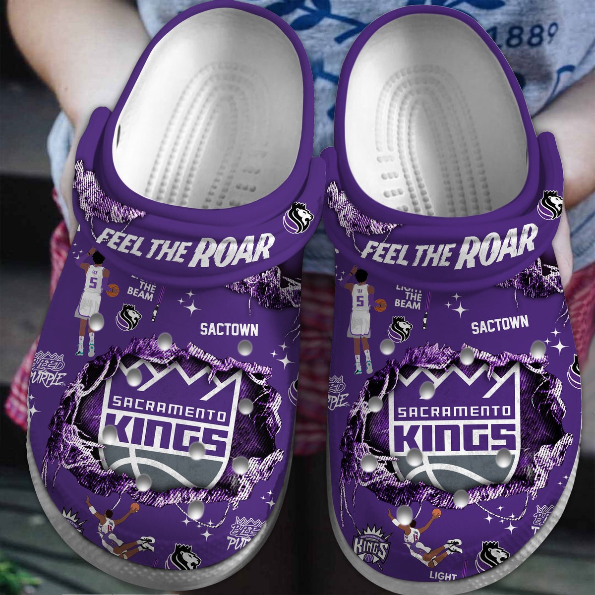 Premium Sacramento Kings NBA Sport Crocs Crocband Clogs Shoes Comfortable For Men Women and Kids