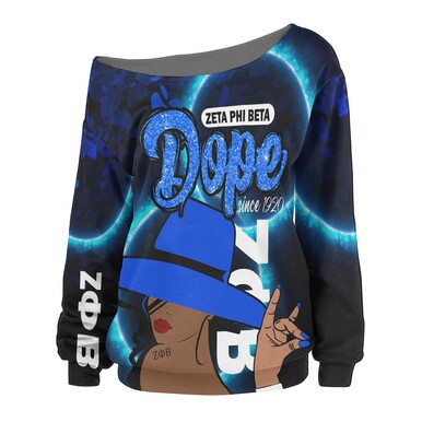 Zeta Phi Beta Women Off Shoulder Sweater – Sorority Zeta Phi Beta Black Lady Dope Since 1920