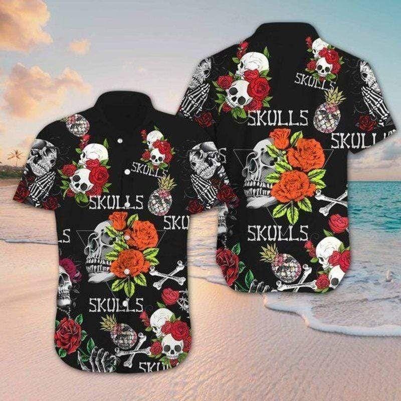 Felacia Floral Skull Tropical Hawaii Aloha Ha51440