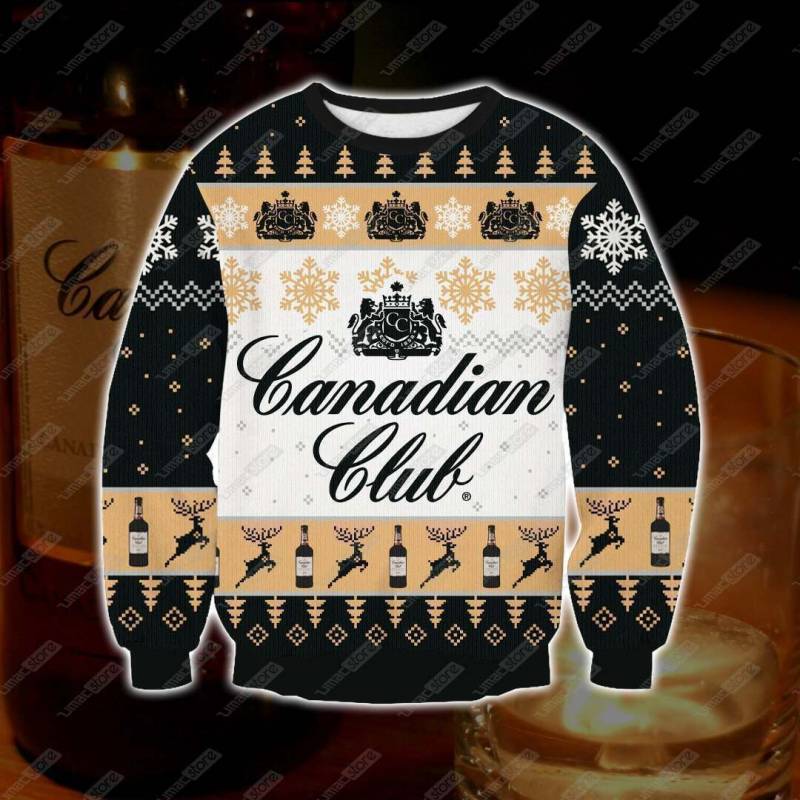 Canadian Club 3D Print Ugly Christmas Sweatshirt