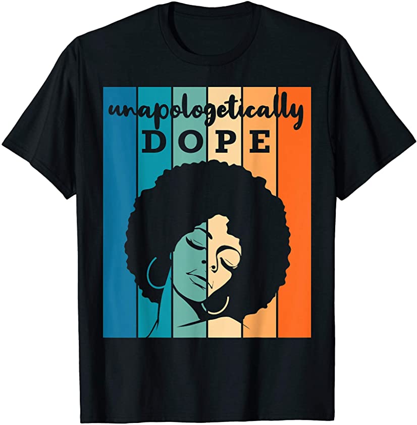 Retro Pride Afro African American Words Christmas Bday Gift T-Shirt