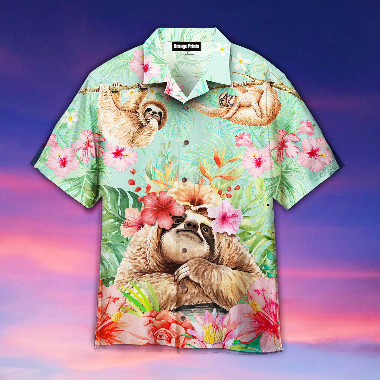 Flower Sloth Aloha Hawaii Shirts Unisex Ha77990