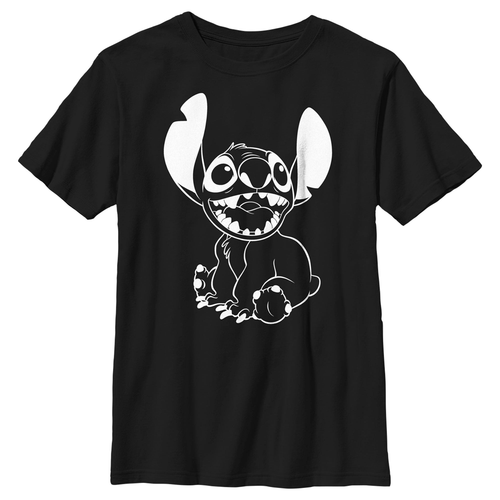 Boy’S Lilo & Stitch Black And White Stitch T-Shirt