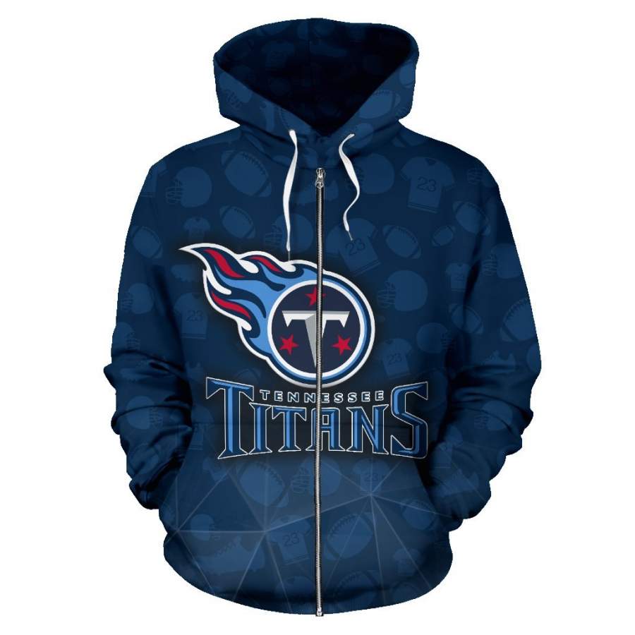 Tennessee Titans Zip-up Hoodie All Over Print