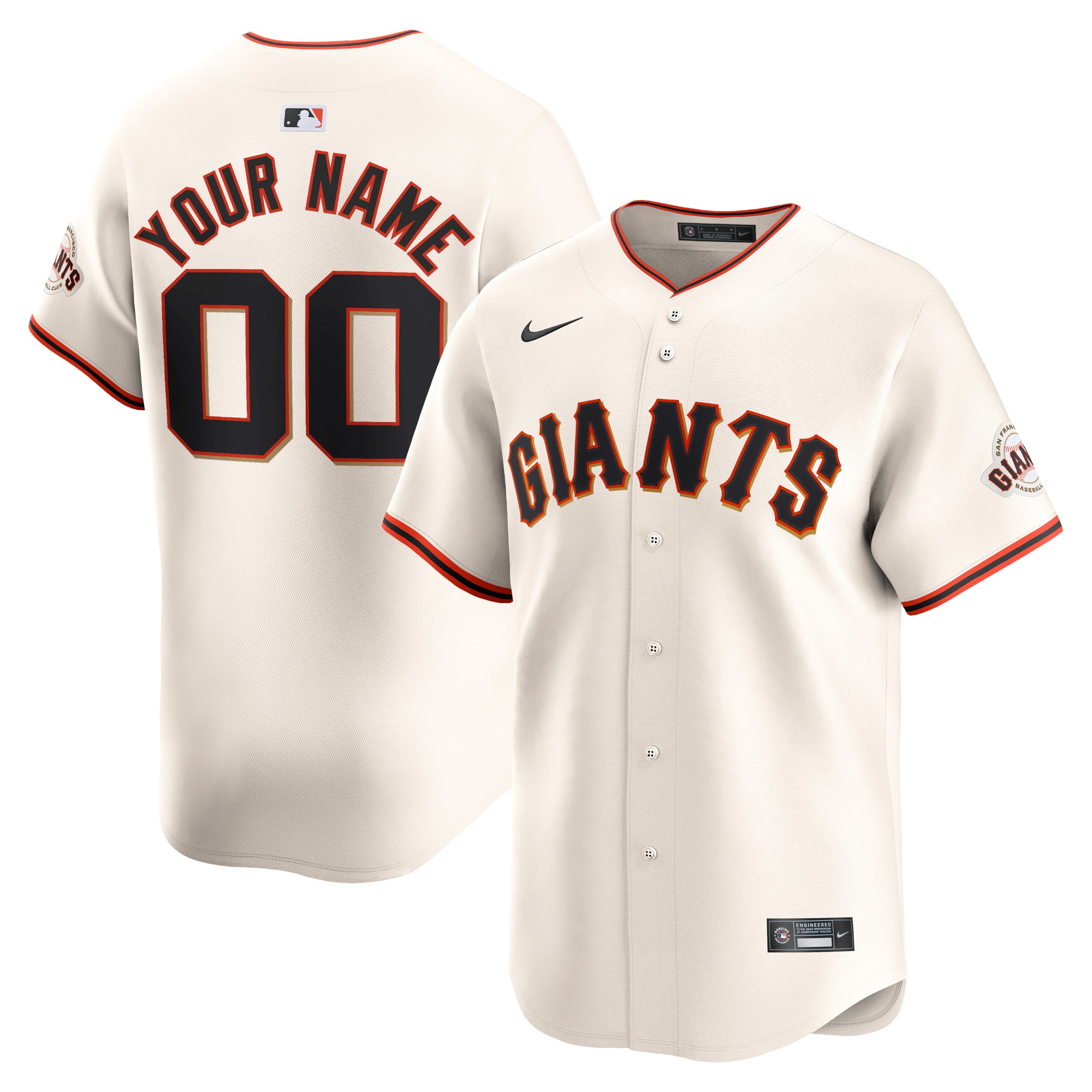 San Francisco Giants Youth Home Limited Custom Jersey – Cream