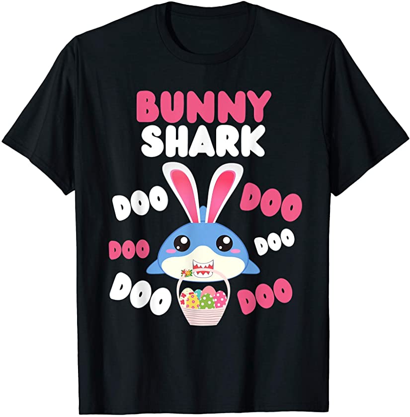 Cute Easter Bunny Shark Boys and Girls Easter Sunday Kids T-Shirt