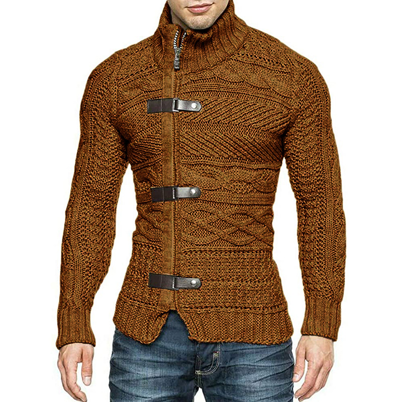 Brand Luxury Men’s Sweaters Autumn Winter Turtleneck Sweaters Men Long Sleeve Knitted Fall Sweater Cardigan Coats Mens Clothing alx