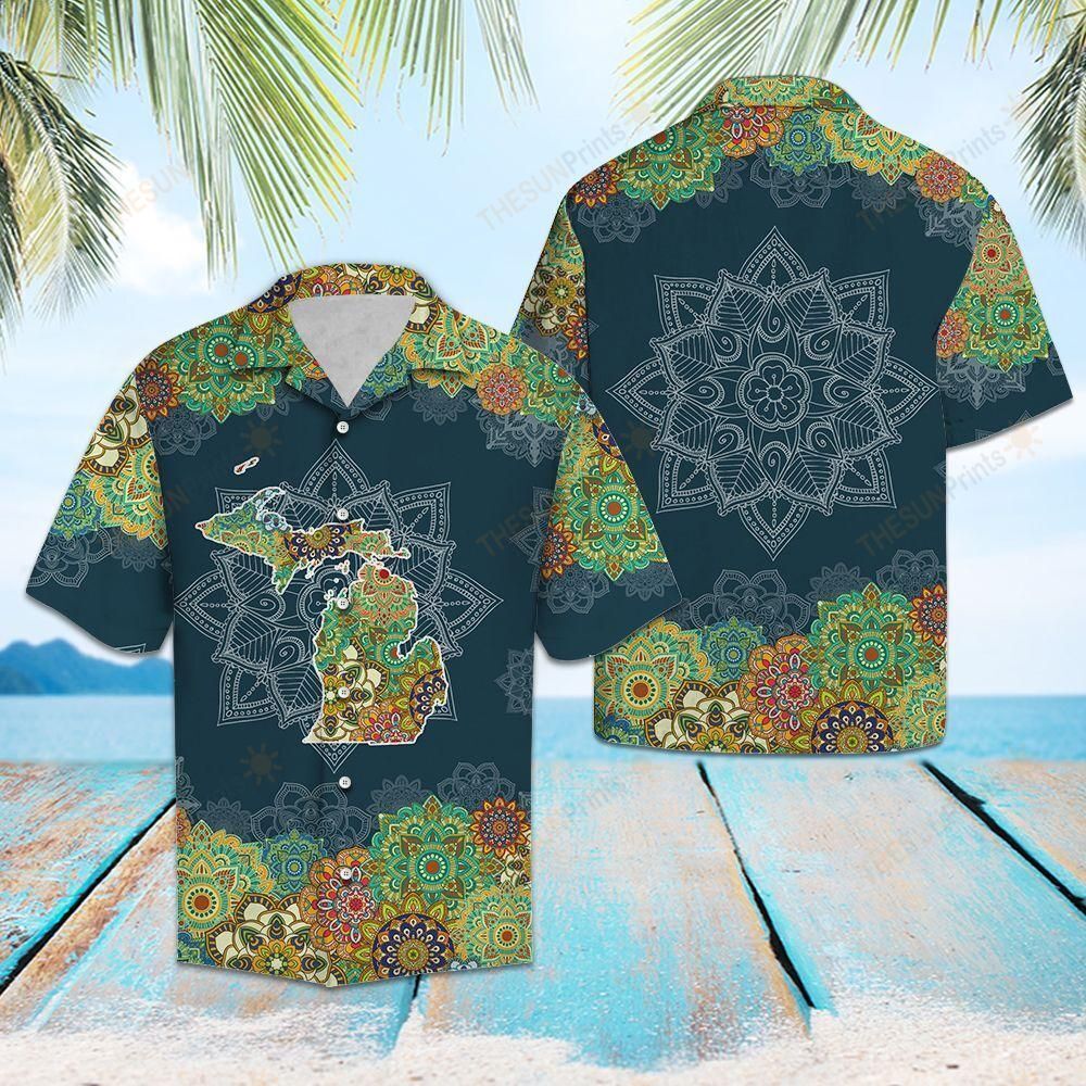 Michigan Floral Mandala Hawaiian Shirt Ha110422