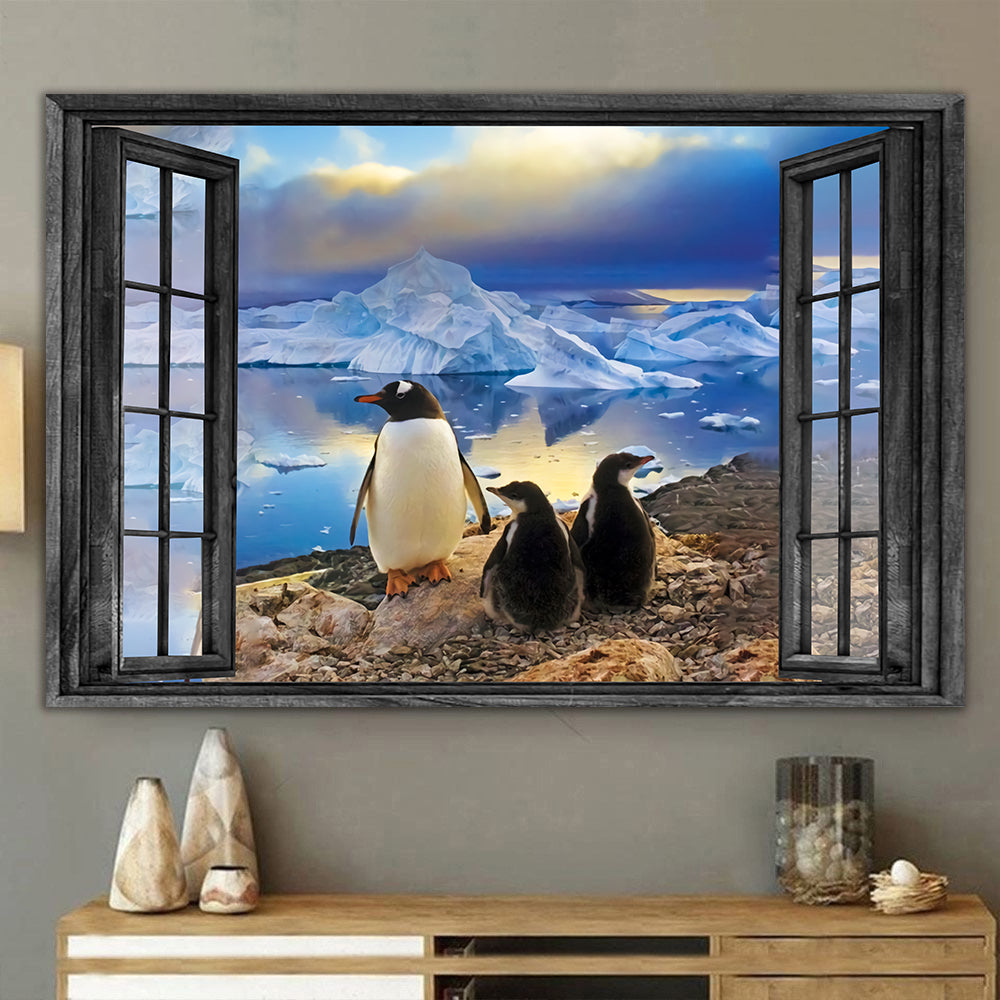 Penguin North Pole 3D Wall Art Painting Art 3D Animals Lover Home Decoration Gift Idea