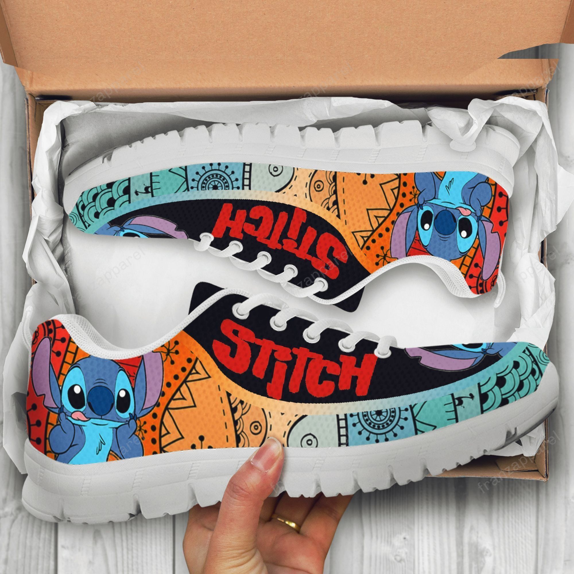 Stitch sneakers Lilo & Stitch Disney ver6 Print Sneakers, Women’s Sneakers, Handmade Crafted sneaker white Shoes birthday gift Fashion Fly Sneakers TL97