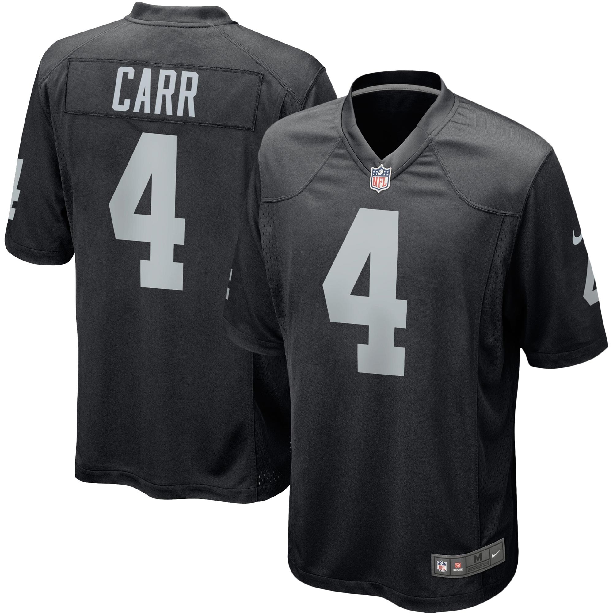 Youth Las Vegas Raiders Derek Carr Black Team Color Game Jersey