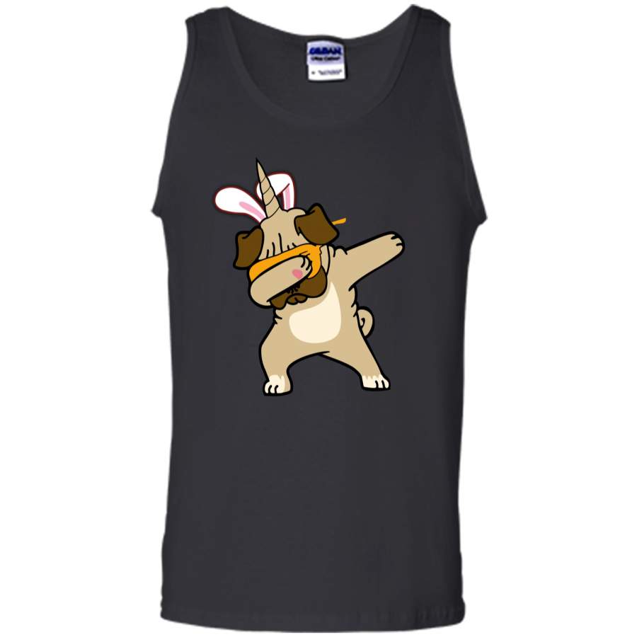 Easter Bunny Dabbing Pug Dog Pugicorn Tshirt Unicorn Tee Tank Top