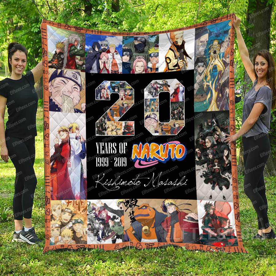 20 Years Of Naruto Anniversary Quilt Blanket – Naruto Anime Fans Quilt Blanket – NRT20