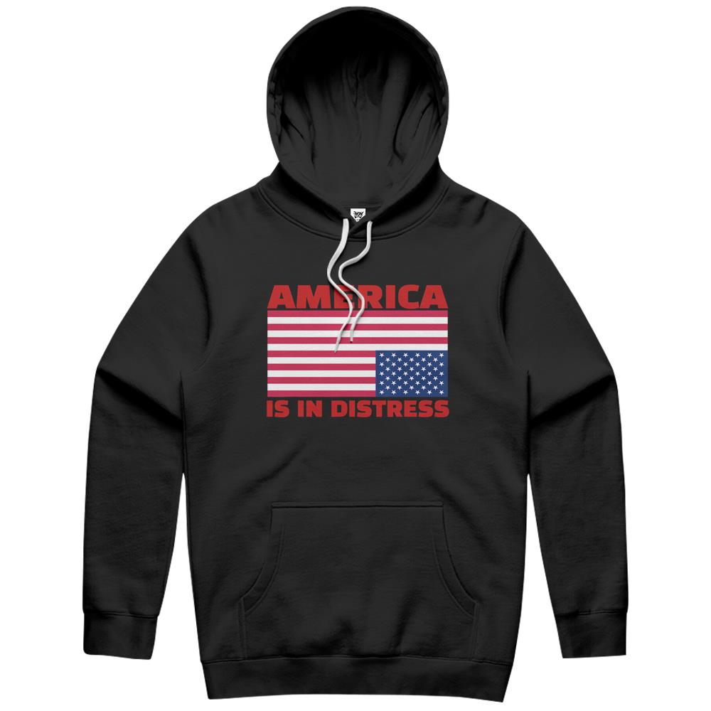 America Is In Distress.Upside Down American Flag Hoodie