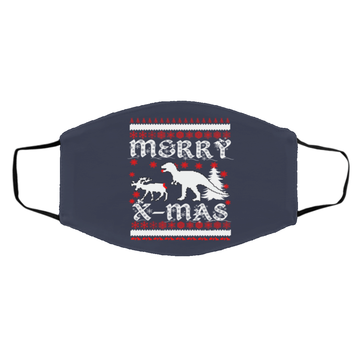 Ugly Christmas Sweater T-Rex Ate Reindeer Ugly Christmas face mask