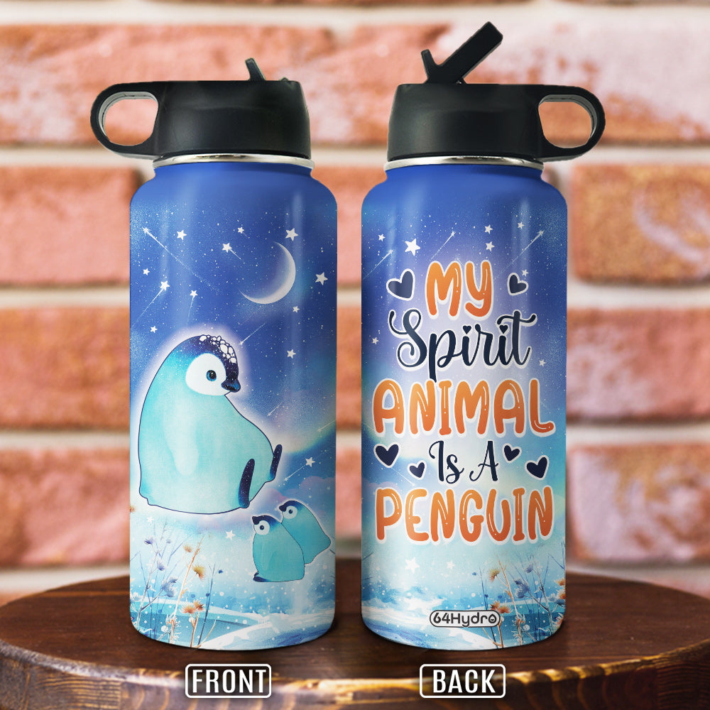 Penguin My Spirit Animal Is A Penguin Harz2904001Y Stainless Steel Bottle With Straw Lid