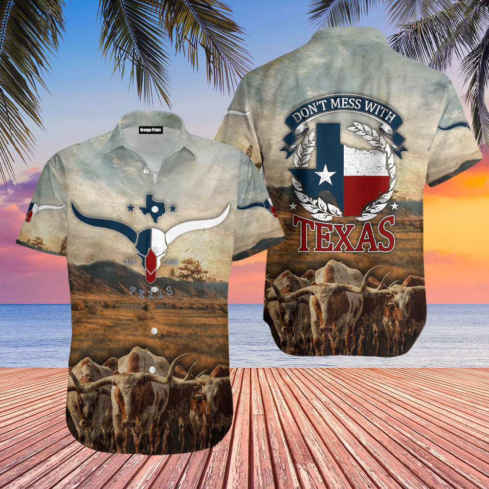 Texas Longhorn Don’T Mess With Texas Hawaiian Shirt – For Men And Women