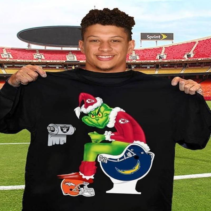 Kansas City Chiefs Grinch Los Angeles Chargers Toilet Denver Broncos Helmet T Shirt