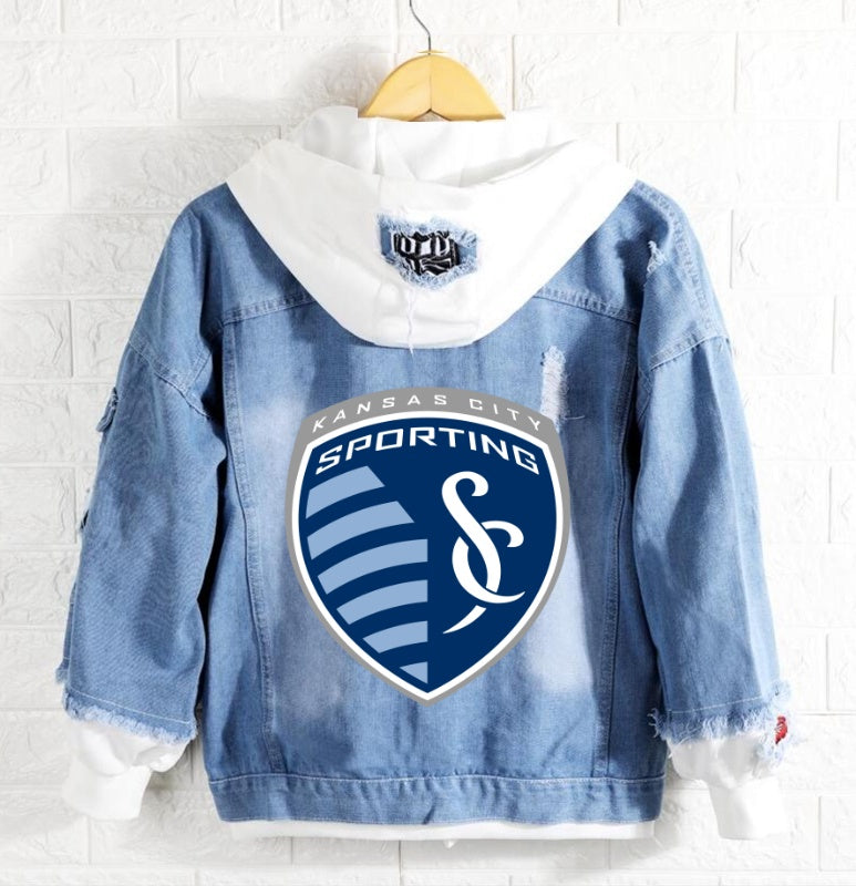 Sporting Kansas City Jeans Denim Hoodie Jacket