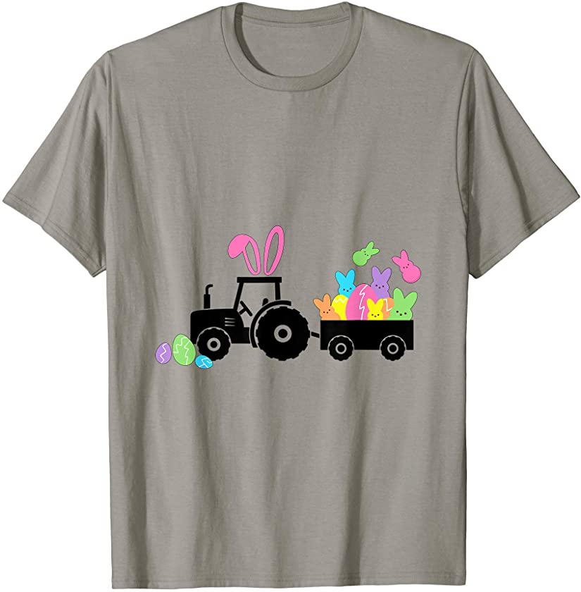 Nn 2021 Easter Day Tractor Bunny Egg Easter Boys Girls Gift T-Shirt