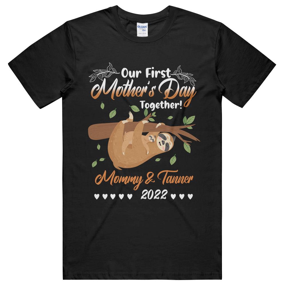 Mother’S Day Gift Sloth Mom And Baby Baby Onesie Custom Name Matching Outfit T Shirts