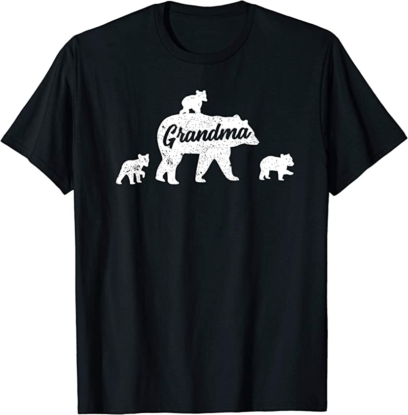 Vintage Grandma Bear 3 Cubs Mother’s Day T-Shirt