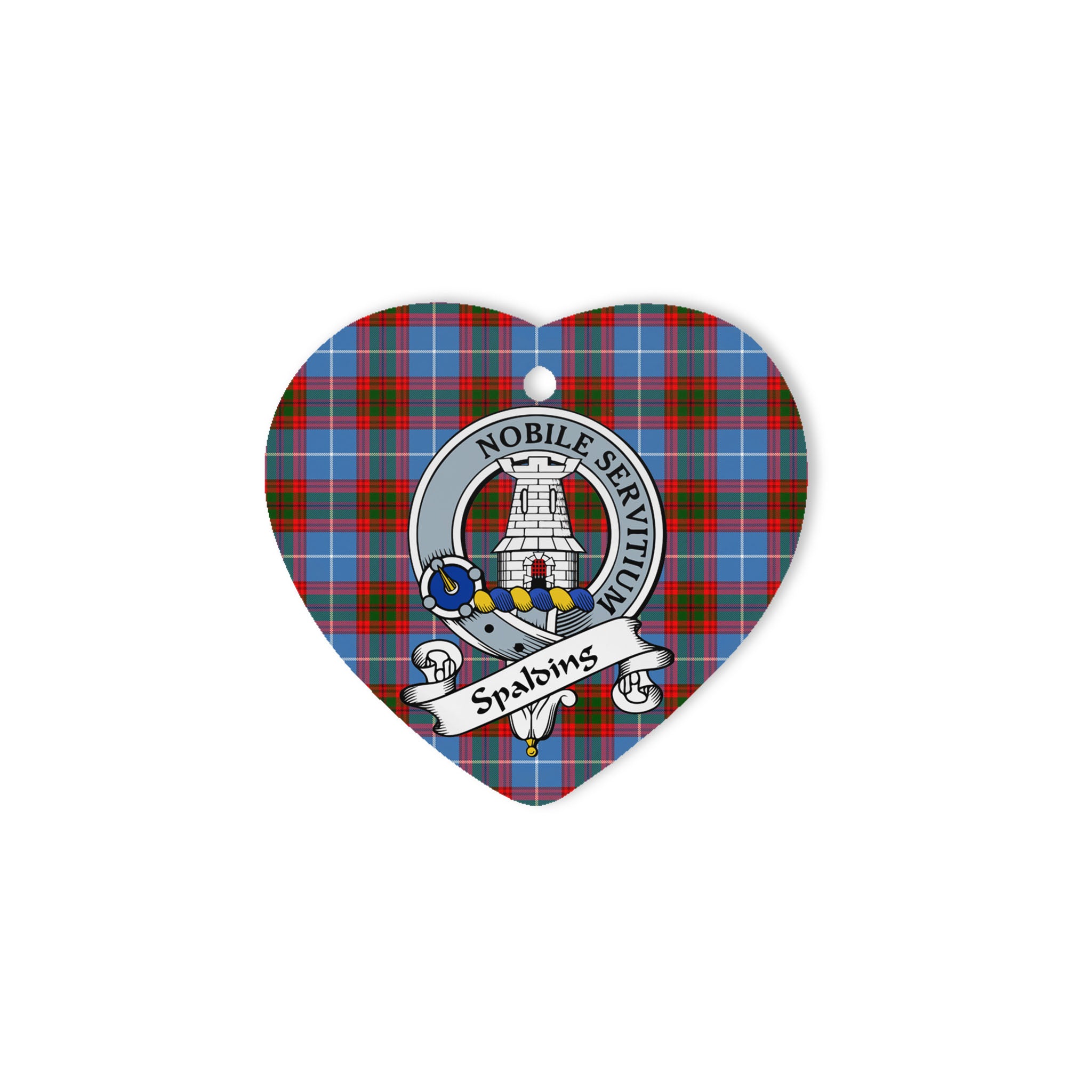 Spalding Scottish Clan Badge Plaid Ornament Gift. Christmas Tree Ornament Spalding Clan Tartan Ornament Great Christmas Ornaments Gift Heart Ornament