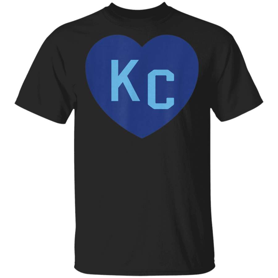 KC Kansas City Originals Heart Royal Blue KC Hearts Love TShirt