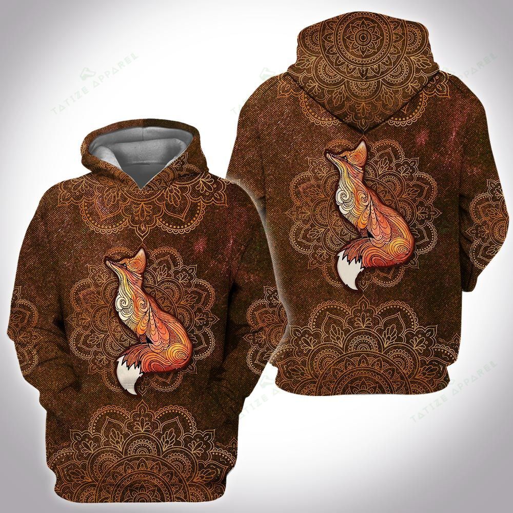 Animal mandala fox 3D All Over Printed Shirt, Sweatshirt, Hoodie, Bomber Jacket Size S – 5XL