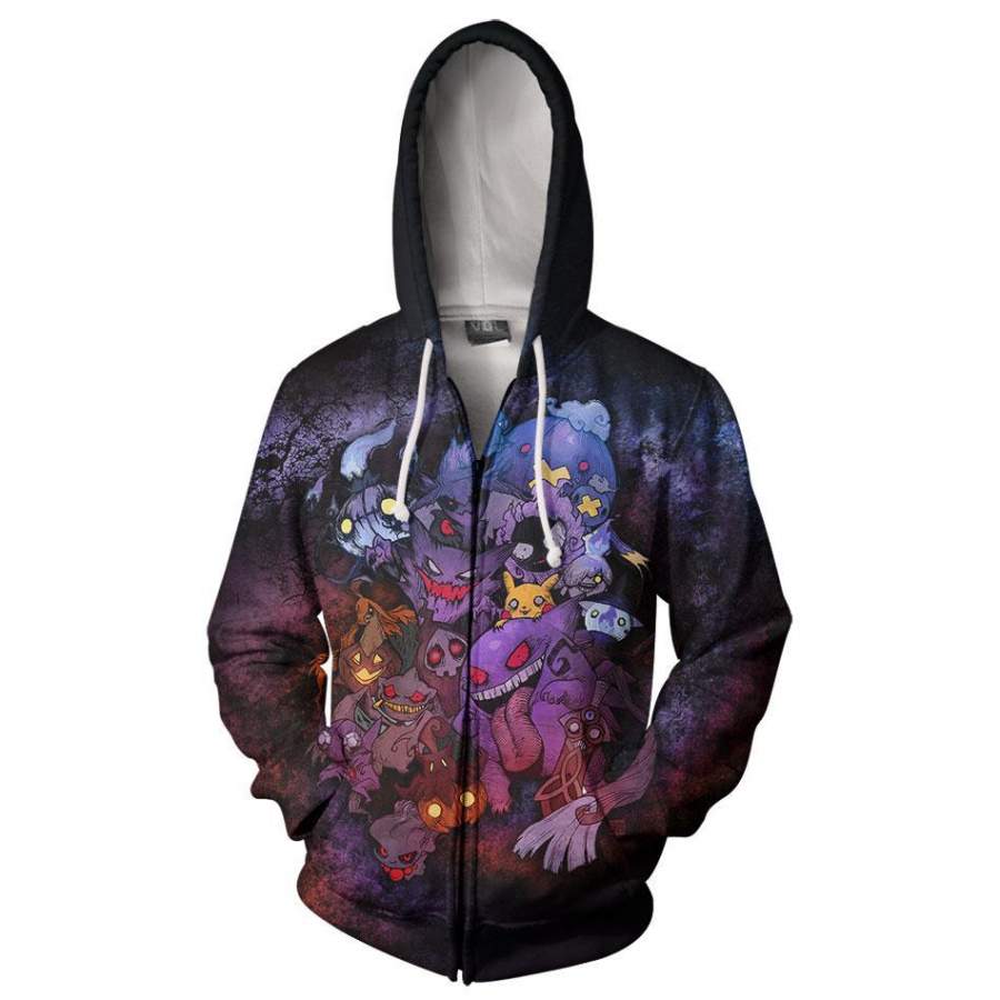 The Ghost Pokemon Zip Up Hoodie