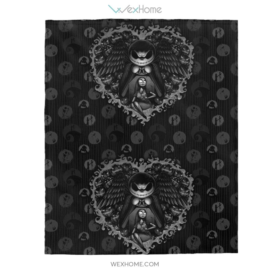 Jack And Sally Cartoon So In Love Velveteen Plush Blanket Unique Design W1511