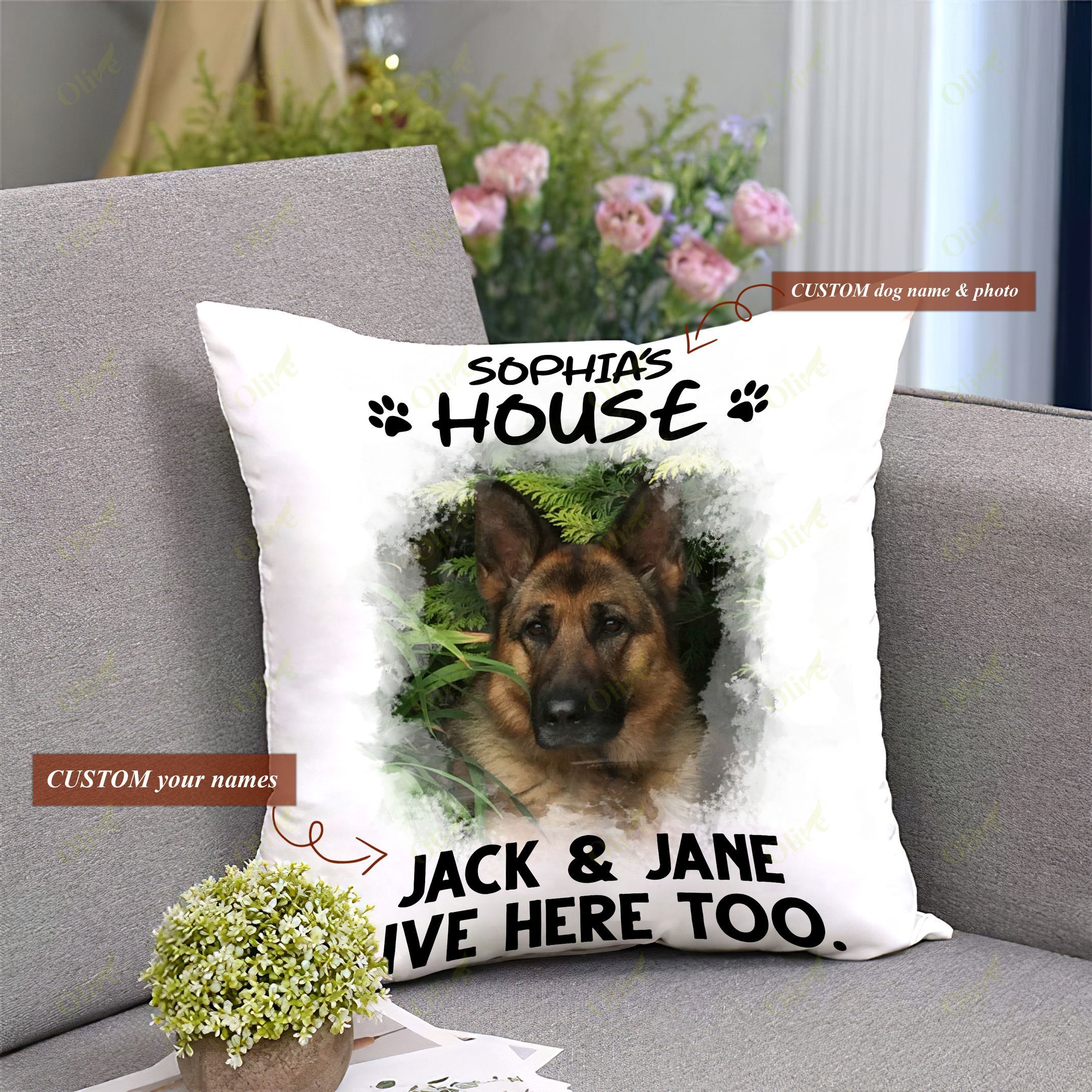 My Puppy’S House – Personalized Pillow Case, Pillow Sofa, Pillow Cover, Throw Pillow Covers, Pillow Sofa, Pillow Cover, Throw Pillow Covers