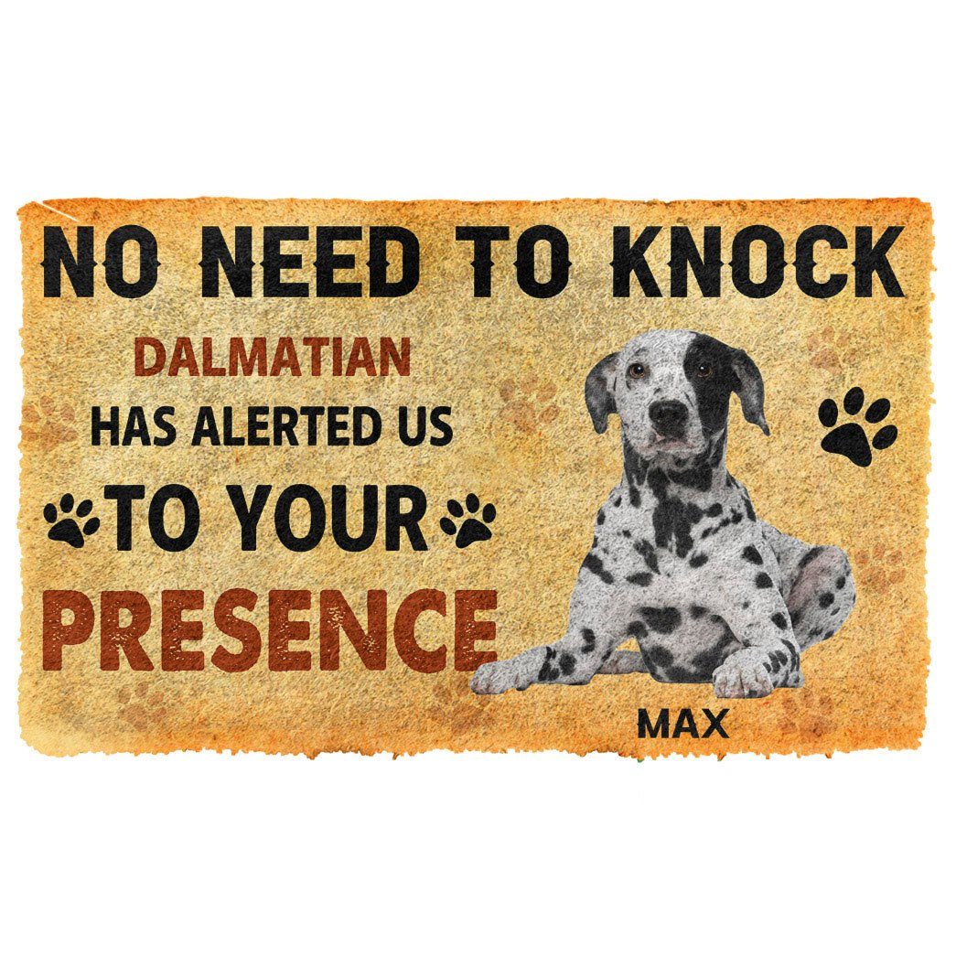 Gearhumans  Gearhuman 3D No Need To Knock Dalmatian Dog Custom Name Doormat