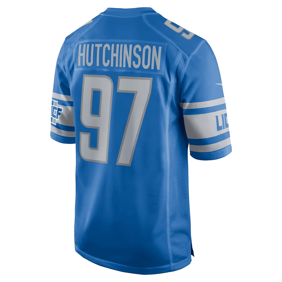 Aidan Hutchinson 97 Detroit Lions Men Game Jersey - Blue - Opalve Store